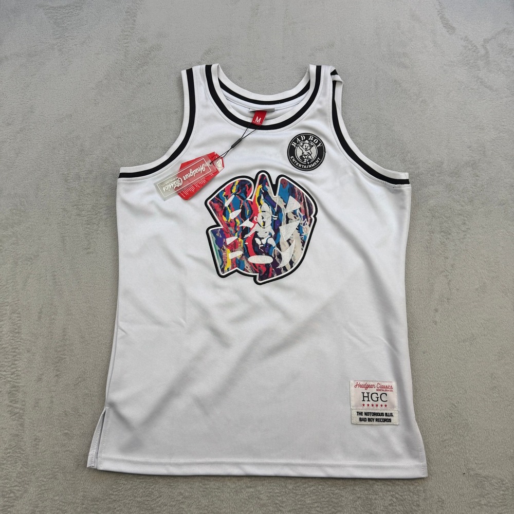 Headgear Classics Notorious BIG Jersey Mens Medium White Bad Boy Records HGC 90s